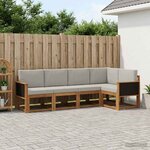 vidaXL Ensemble de canapés d'extérieur 7 Pièces Naturel et gris clair