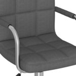 vidaXL Chaise pivotante de bureau Gris foncé Tissu