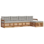 vidaXL Ensemble de canapés d'extérieur 5 pc Gris Naturel et Clair