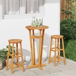 vidaXL Table de bar de jardin Ø60x105 cm Bois d'acacia solide
