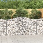 vidaXL Paniers à gabions arqués 2 Pièces 200x50x100/120 cm fer galvanisé