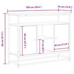 Buffet vidaXL en bois ancien 100x35x80 cm en bois aggloméré et acier
