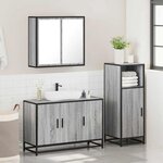 vidaXL Ensemble de meubles de salle de bain 3 Pièces Sonoma gris