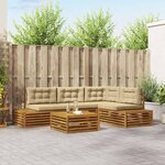 vidaXL Ensemble de canapés d'extérieur 5 Pièce Naturel et Beige