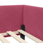 vidaXL Cadre de lit d'angle Rouge bordeaux 100 x 200 cm