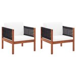 vidaXL Chaises de jardin lot de 2 Bois d'acacia massif