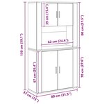 vidaXL Haut meuble Bois ancien 80 x 33 x 150 cm Bois d'ingénierie
