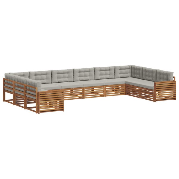 vidaXL Ensembles de canapés 9 pc Gris Naturel et Clair
