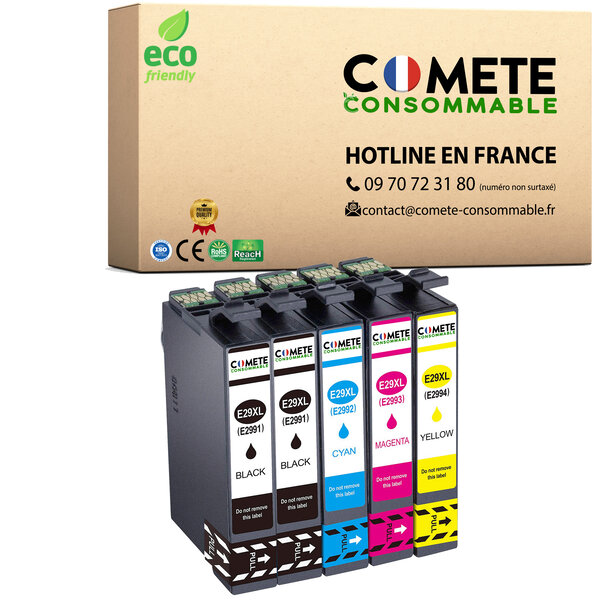 5 Cartouches 29XL Epson Compatibles Comete-Entreprise Française