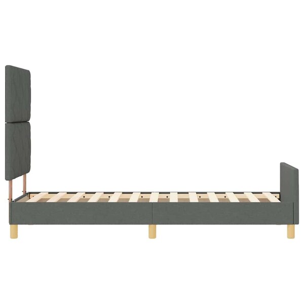vidaXL Cadre de lit avec tête de lit Gris foncé 80 x 200 cm tissu