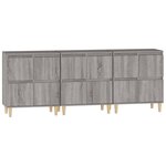 vidaXL Buffets 3 Pièces sonoma gris 60x35x70 cm bois d'ingénierie