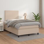 vidaXL Sommier à lattes de lit matelas cappuccino 120x190cm similicuir