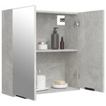 vidaXL Armoire à miroir de salle de bain Gris béton 64x20x67 cm