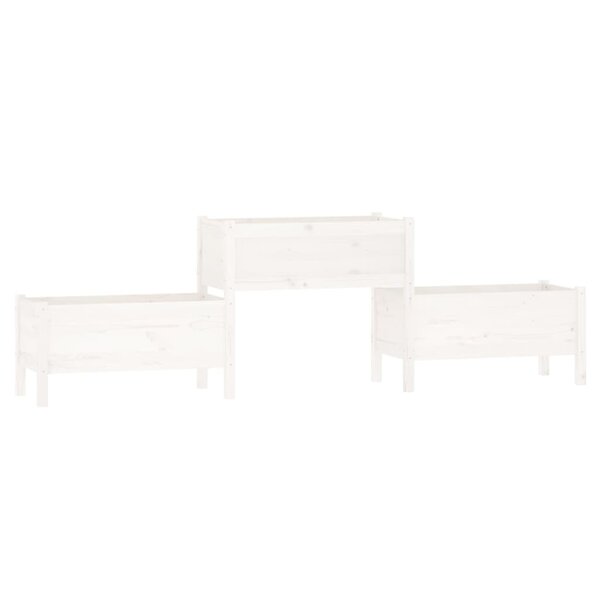 vidaXL Jardinière Blanc 245 5x44x75 cm Bois massif de pin