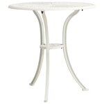 vidaXL Ensemble de bistro 3 Pièces Aluminium coulé Blanc