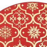 vidaXL Jupe de sapin de Noël de luxe avec chaussette Rouge 122 cm Tissu