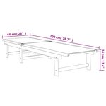 vidaXL Chaises longues lot de 2 noir bois d'acacia solide et textilène