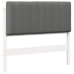 vidaXL Tête de lit capitonnée Blanc et gris clair 100 cm Pin massif