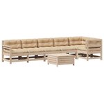 vidaXL Salon de jardin 7 Pièces avec coussins Bois de pin massif
