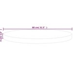 vidaXL Dessus de table rond Ø80x4 cm Bois de chêne massif non traité