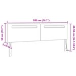 vidaXL Tête de lit LED Gris 200 cm Cuir synthétique