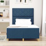 vidaXL Cadre de lit avec tête de lit Bleu 120 x 190 cm tissu