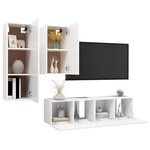 vidaXL Ensemble de meubles TV 4 Pièces Blanc Bois d'ingénierie
