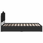 vidaXL Lit de Rangement Noir 135 x 190 cm Bois d'ingénierie