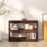 vidaXL Bibliothèque/Séparateur de pièce chêne fumé 100x30x72 cm