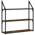 vidaXL Étagère murale 3 niveaux chêne fumé 80x21x78 5 cm
