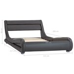vidaXL Cadre de lit avec LED sans matelas Gris Similicuir 100x200 cm