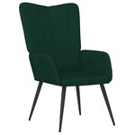 vidaXL Chaise de relaxation Vert foncé Velours