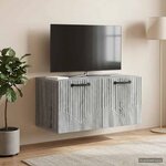 vidaXL Meuble TV mural Sonoma gris 59 5 x 31 x 30 cm Bois d'ingénierie