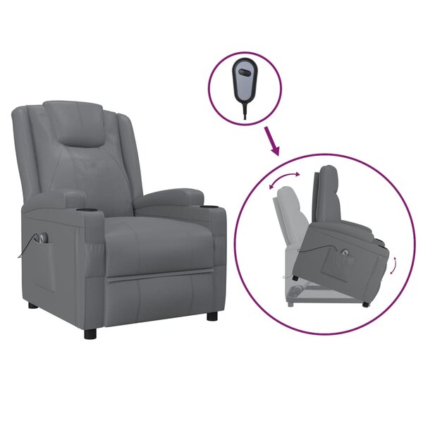 vidaXL Fauteuil Anthracite Similicuir