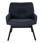 Chaise de salon en tissu gris foncé avec pieds noirs