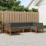 vidaXL Ensemble de canapés d'extérieur 6 Pièces Naturel et Anthracite