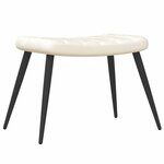 vidaXL Chaise de relaxation avec tabouret Blanc crème Velours