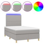 vidaXL Sommier à lattes de lit et matelas et LED Gris clair 120x200 cm