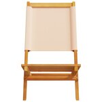 vidaXL Chaises de jardin pliantes lot de 6 beige tissu et bois massif
