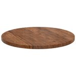 vidaXL Plateau de table Marron foncé Ø 60 x 2.5 cm Chêne massif