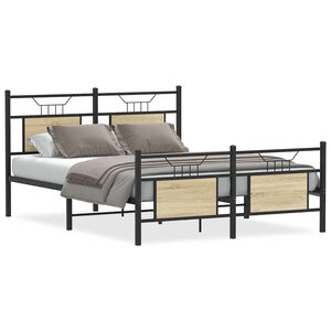 vidaXL Cadre de lit sans matelas chêne sonoma 137x190 cm