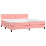 vidaXL Sommier à lattes de lit avec matelas LED Rose 200x200cm Velours