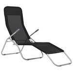 vidaXL Chaises longues pliables 2 Pièces Textilène Noir