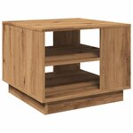 vidaXL Table basse chêne artisanal 55x55x42 cm bois d'ingénierie