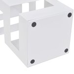 Blanc Carré Porte-parapluie Stockage pour cannes bâtons Acier 48 5 cm