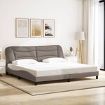vidaXL Cadre de lit avec LED sans matelas Hvar taupe 200x200 cm tissu
