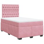vidaXL Sommier à lattes de lit avec matelas Rose 120x200 cm Velours
