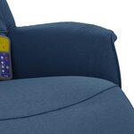 vidaXL Fauteuil inclinable de massage avec repose-pieds bleu tissu