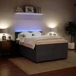 vidaXL Sommier à lattes de lit et matelas Gris foncé 140x200cm Velours