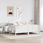 vidaXL Cadre de lit sans matelas blanc 200x200 cm bois massif de pin